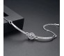 Elegant Adjustable Cubic Zircon Bracelets High Quality Fashion Bracelet Silver Bangle Halo and Round Design For Women Wedding Jewelry Birthday Gift