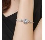 Elegant Adjustable Cubic Zircon Bracelets High Quality Fashion Bracelet Silver Bangle Halo and Round Design For Women Wedding Jewelry Birthday Gift