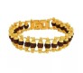 Gold Plated 5 Mukhi Modern Rudraksha Bracelet Chain Wrist Rudraksha Bead Raskshabandhan Rakhi Protection For Unisex Adult	