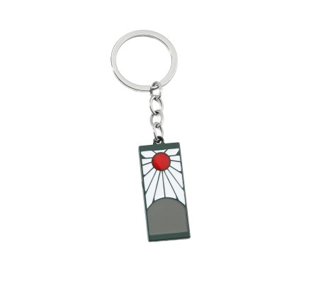 Anime Demon Slayer Key Chain Tanjiro Hanafuda Keychain Ring for Car Bikes