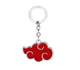 Anime Naruto Keychain Akatsuki Red Cloud Metal Keychain Key Chain for Car Bikes Key Ring