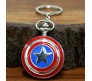 Captain America Shield Antique Pocket Watch Vintage Metal Keychain Key Chain for Car Bikes Key Ring