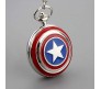 Captain America Shield Antique Pocket Watch Vintage Metal Keychain Key Chain for Car Bikes Key Ring