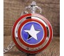 Captain America Shield Antique Pocket Watch Vintage Metal Keychain Key Chain for Car Bikes Key Ring