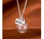 Dandelion Glass Seed Silver Plated Lucky Pendant Necklace for Women and Girls