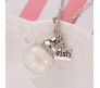 Dandelion Glass Seed Silver Plated Lucky Pendant Necklace for Women and Girls