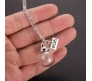 Dandelion Glass Seed Silver Plated Lucky Pendant Necklace for Women and Girls