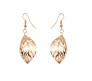 3 Sided Leaf Earrings with Crystal Inside Gold Plated Drop & Dangle Earring For Girls And Women