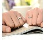 White Rhinestone Adjustable Heart Shape with Forever Word Couple Ring for Men and Women