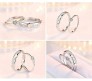 White Rhinestone Adjustable Heart Shape with Forever Word Couple Ring for Men and Women