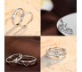 Adjustable Couple Promise Endless Forever Love Silver Rings Set As A Gift for Wedding / Girlfriend / Men / Women Silver