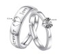 Adjustable Couple Promise Endless Forever Love Silver Rings Set As A Gift for Wedding / Girlfriend / Men / Women Silver