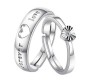 Adjustable Couple Promise Endless Forever Love Silver Rings Set As A Gift for Wedding / Girlfriend / Men / Women Silver