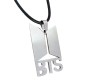 BTS Logo with Text and Pendant For BTS Army Merchandise Necklace / Locket Chain for Army Girls Silver