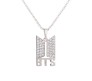 BTS Logo with Text and Rhinestone Pendant For BTS Army Merchandise Necklace / Locket Chain for Army Girls Silver