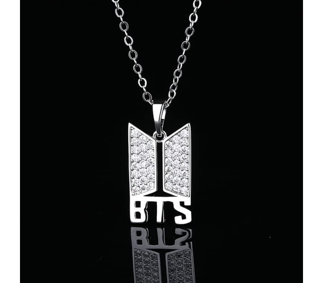 BTS Logo with Text and Rhinestone Pendant For BTS Army Merchandise