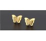 Charming Dual Butterfly Surgical 18K Steel Gold Stud Earrings for Girls and Women