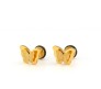 Charming Dual Butterfly Surgical 18K Steel Gold Stud Earrings for Girls and Women