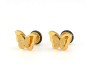 Charming Dual Butterfly Surgical 18K Steel Gold Stud Earrings for Girls and Women