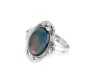 Color Changing Mood Ring Oval Shape Crystal Antique Design Adjustable Size for Women Multicolor
