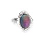 Color Changing Mood Ring Oval Shape Crystal Antique Design Adjustable Size for Women Multicolor