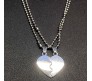 Couple Half Heart Joining Flat Pendant Locket with 2 Necklace for Couple / BF / GF / BFF