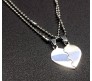 Couple Half Heart Joining Flat Pendant Locket with 2 Necklace for Couple / BF / GF / BFF