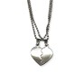 Couple Half Heart Joining Flat Pendant Locket with 2 Necklace for Couple / BF / GF / BFF