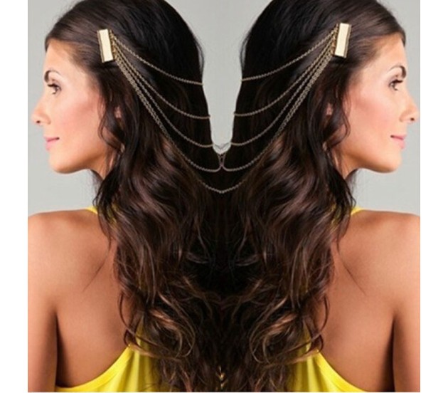 Ziory 1pc Golden Hollow Leaf Head Chain Tassel Headpiece Hair Clip Hair  Accessories, Hair Vine For Girls and Women: Buy Online at Best Price in UAE  - Amazon.ae