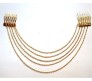 Cuff Hair Chip With 5 Hair Chain Ornaments Jewelry Accessories For Hair Of Bride During Wedding Or Special Function With Comb Clips For Women Gold