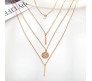  Fashion Latest Multilayer Chains Stylish Golden Western Neckpiece Neck Chain Necklace Jewellery for Wedding Women and Girls Gold