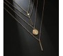  Fashion Latest Multilayer Chains Stylish Golden Western Neckpiece Neck Chain Necklace Jewellery for Wedding Women and Girls Gold