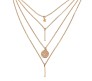  Fashion Latest Multilayer Chains Stylish Golden Western Neckpiece Neck Chain Necklace Jewellery for Wedding Women and Girls Gold