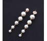 Fashion Stylish Dangling Long Gold Plated Drop White Pearl Earrings Party And Western / Wear for Women and Girls Gold