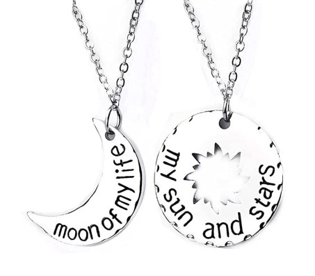 Game Of Thrones Inspired My Sun And Stars Moon Of My Life Couple Pendant Necklace Set for Men & Women