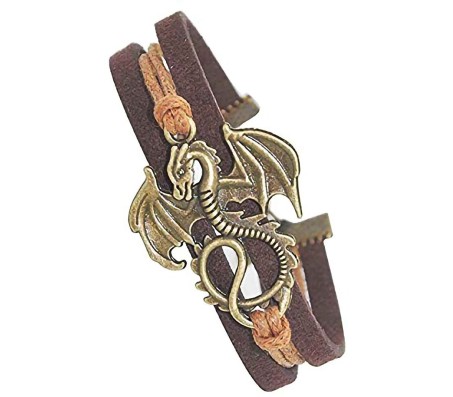 Game of Thrones Inspired Dragon Leather Bracelet Fashion Jewelry Accessory for Girls and Women