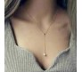 Gold Hanging Single Pearl Drop Pendant Trendy And Stylish Work Wear Adjustable Necklace Chain For Women And Girls Gold White