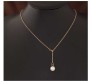 Gold Hanging Single Pearl Drop Pendant Trendy And Stylish Work Wear Adjustable Necklace Chain For Women And Girls Gold White