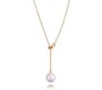 Gold Hanging Single Pearl Drop Pendant Trendy And Stylish Work Wear Adjustable Necklace Chain For Women And Girls Gold White