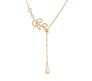 Gold Leaf Single Pearl Drop Water Stylish Leaves Pendant Necklace For Girls And Women Gold White