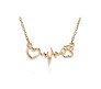Gold Plated Heart Beat Charm ECG Pendant Necklace for Women & Girls