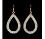 Gold Water Drop Shape Rhinestone Crystal Shiny Dangle and Drop Earrings