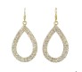 Gold Water Drop Shape Rhinestone Crystal Shiny Dangle and Drop Earrings