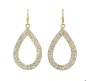 Gold Water Drop Shape Rhinestone Crystal Shiny Dangle and Drop Earrings