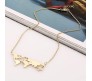 Golden Metal World Map Travel Abstract Pendant Gold Plated Necklace for Women and Girls