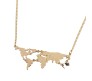 Golden Metal World Map Travel Abstract Pendant Gold Plated Necklace for Women and Girls