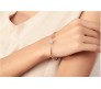 Heart Bracelet Cuff with Rhinestone and Gold Plating Stylish Adjustable Solid Bracelets for Women and Girls Gold