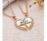 Heart Locket Best Friends 2 PCS Combo for BFF Bestfriend Pendant Necklace with 2 Chain for Girls Bestie Birthday Gift Gold