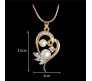 Heart Shape Pearl With Crystal Rhinestones in Gold Plated Pendant Earring Jewellery Set for Girls and Women