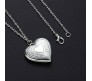 Heart Shape Photo Frame Locket With Engraved Design Pendant Silver Plated Necklace for Girls and Women